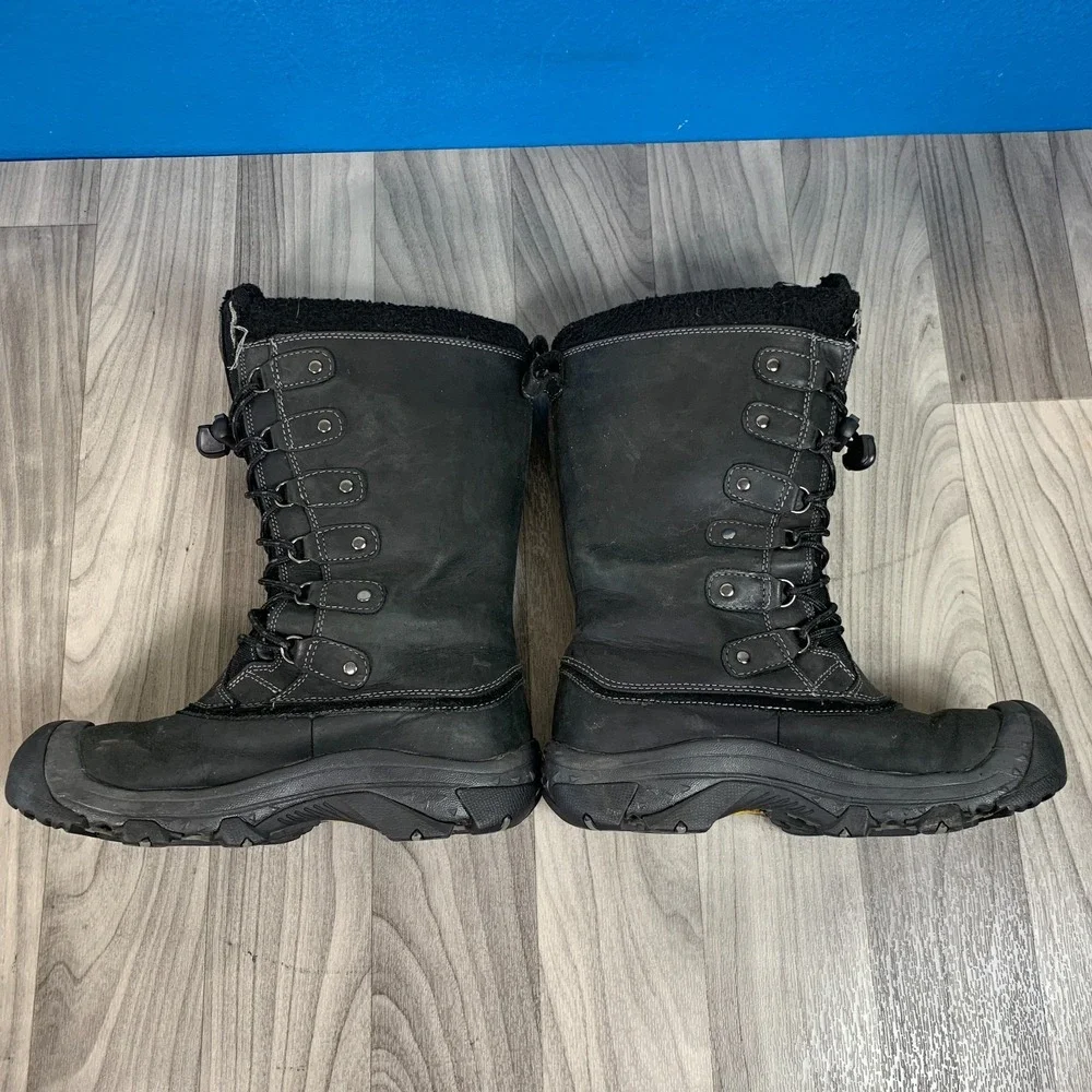Keen Alaska Keen Dry Women's Black Boots Size 8.5 Fur Lined Warm